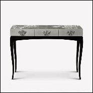 Console in mahogany with black lacquered structure and painted with silver leaf 145-Silver Leaf