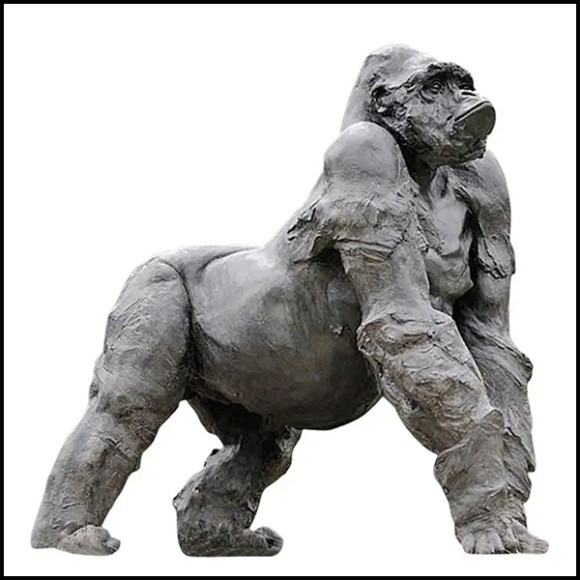 Sculpture 11 - Gorilla Grey Resin - Gorille gris - Pacific Compagnie.