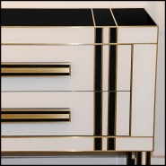 Ensemble de 2 Commodes PC - Verre de Murano - Motifs floraux - Pacific Compagnie.