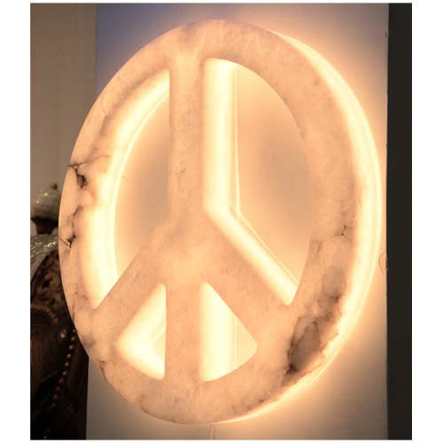 Wall Lamp PC- Peace & Love Alabaster