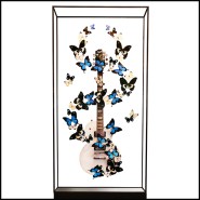 Guitar PC - Les Paul White and Blue Butterflies - Blanche - Pacific Compagnie.