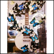 Guitar PC- Les Paul White and Blue Butterflies