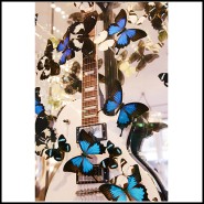 Guitar PC - Les Paul White and Blue Butterflies - Design - Pacific Compagnie.