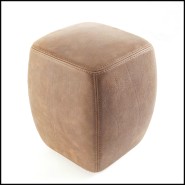 Stool 154 - Virgil Leather - Leather Stool - Pacific Compagnie.