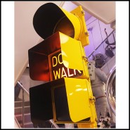 Traffic Light PC - Walk Don't Walk Yellow - Signalétique jaune - Pacific Compagnie.
