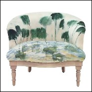 Armchair with fabric as if painted pattern 176-Monet