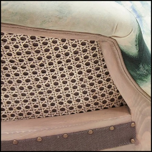 Armchair with fabric as if painted pattern 176-Monet