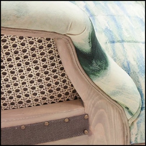 Armchair with fabric as if painted pattern 176-Monet