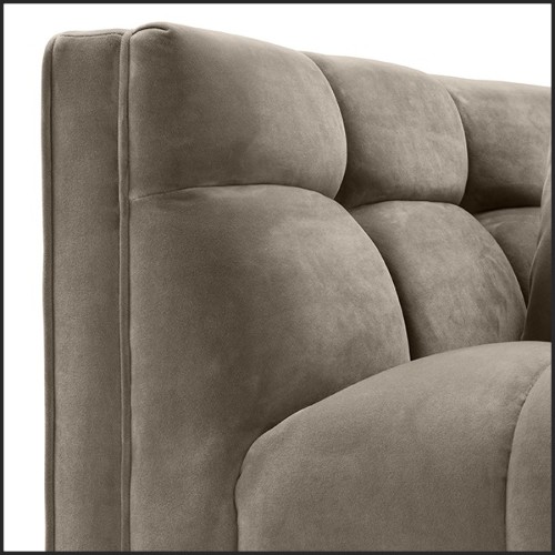 Fauteuil finition black couvert avec tissus velours greige 24-Sienna