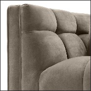 Fauteuil finition black couvert avec tissus velours greige 24-Sienna