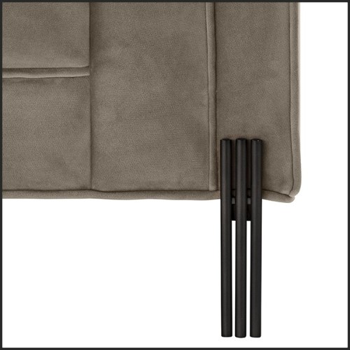 Armchair in black finish covered with Savona grey velvet 24-Sienna