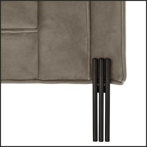 Fauteuil finition black couvert avec tissus velours greige 24-Sienna