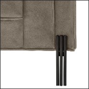 Armchair in black finish covered with Savona grey velvet 24-Sienna