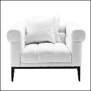 Fauteuil finition bronze couvert avec tissus blanc Avalon avec détails de boutons 24-Aurelio