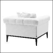 Fauteuil finition bronze couvert avec tissus blanc Avalon avec détails de boutons 24-Aurelio