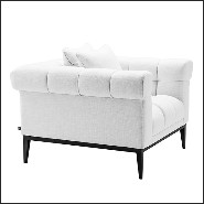 Fauteuil finition bronze couvert avec tissus blanc Avalon avec détails de boutons 24-Aurelio