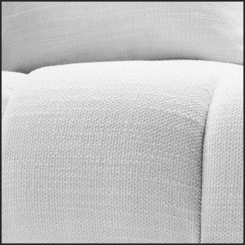 Fauteuil finition bronze couvert avec tissus blanc Avalon avec détails de boutons 24-Aurelio