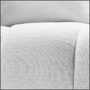 Fauteuil finition bronze couvert avec tissus blanc Avalon avec détails de boutons 24-Aurelio