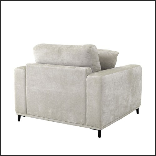 Armchair with black finish legs covered with Clarck sand fabric 24-Feraud
