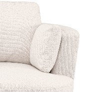 Fauteuil avec base pivotante couvert avec tissu avalon white avec 2 coussins 24-Clarissa