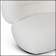 Armchair with foam and with white fluffy fabric 157-Fleecy Lounge