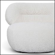 Fauteuil couvert avec tissu blanc moelleux 157-Fleecy Lounge