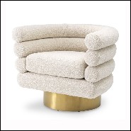 Fauteuil base pivotante avec bouclé crème 24-Maguire