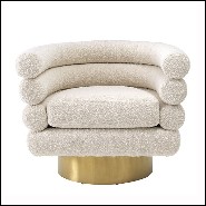 Fauteuil base pivotante avec bouclé crème 24-Maguire