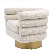 Fauteuil base pivotante avec bouclé crème 24-Maguire