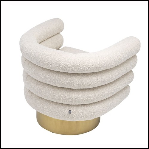 Fauteuil base pivotante avec bouclé crème 24-Maguire