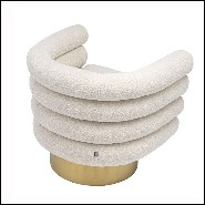 Armchair swivel base with bouclé cream 24-Maguire