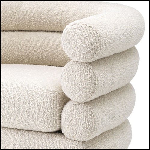 Fauteuil base pivotante avec bouclé crème 24-Maguire