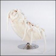 Fauteuil réalisé avec petites peluches de singe blancs 188-Apes White