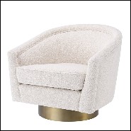 Fauteuil avec tissu velours coloris bouclé cream et base finition gold matte 24-Catene Bouclé Cream