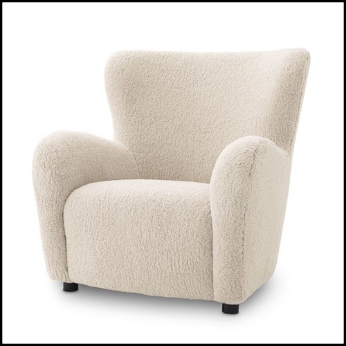 Armchair with wooden structure coverded with brisbane cream fabric 24-Svante L.
