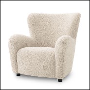 Fauteuil avec structure en bois et couvert avec tissus brisbane cream 24-Svante L.