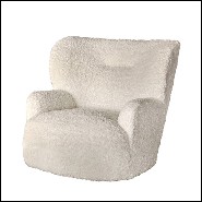 Fauteuil sur base pivotante rembourré de mousse et couvert de tissu polaire amovible 30-Lamby