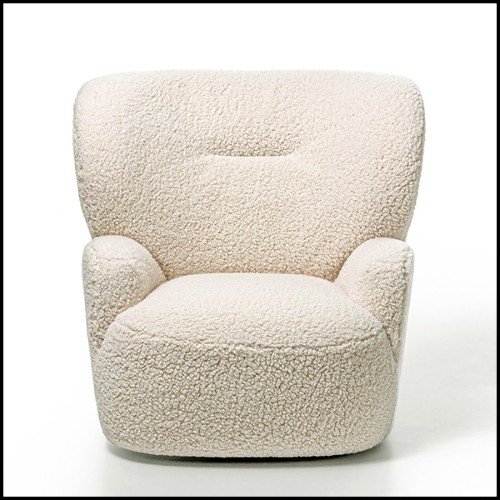 Fauteuil sur base pivotante rembourré de mousse et couvert de tissu polaire amovible 30-Lamby