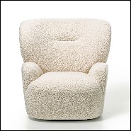 Fauteuil sur base pivotante rembourré de mousse et couvert de tissu polaire amovible 30-Lamby