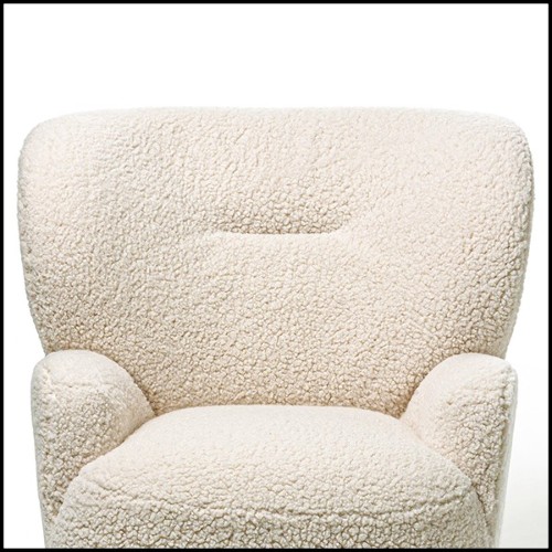 Fauteuil sur base pivotante rembourré de mousse et couvert de tissu polaire amovible 30-Lamby