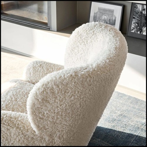 Fauteuil sur base pivotante rembourré de mousse et couvert de tissu polaire amovible 30-Lamby