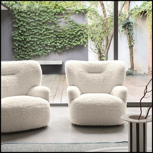 Armchair on swivel base with foam and  polar fabric 30-Lamby
