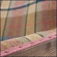 Armchair in solid wood and tartan fabric 176-Dundee