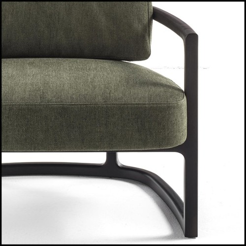 Armchair in solid ash wood and green velvet 163-Partner