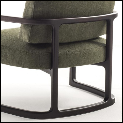 Armchair in solid ash wood and green velvet 163-Partner