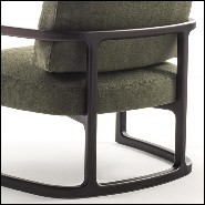 Armchair in solid ash wood and green velvet 163-Partner