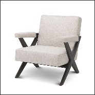 Fauteuil style vintage en acajou couvert de tissus naturel loki 24-Erudit Living