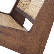 Fauteuil style vintage en bois massif finition classic brown et rotin tissé main 24-Aubin