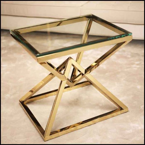 Connor Gold - Table verre doré - Pacific Compagnie.