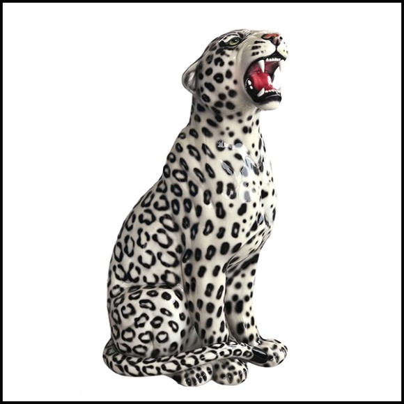 Sculpture Abhika - Leopard Black&White Left